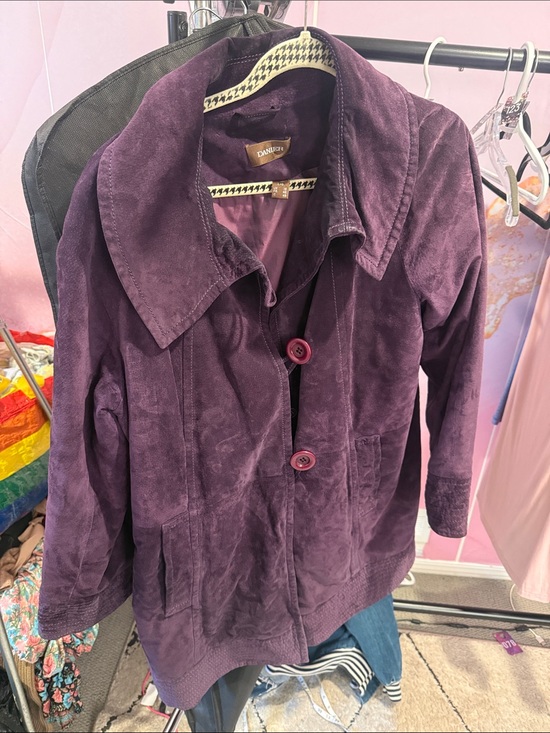 Danier Jackets & Blazers - danier leather coat L purple